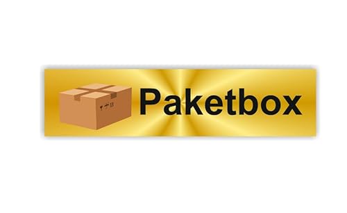 Paketbox Aufkleber zur Kennzeichnung Ihrer Paketbox in verschiedene Größen und Designs (RMw10/11) (gold gelb schmal, 30cm Länge) von verkauflade by Chr/Su