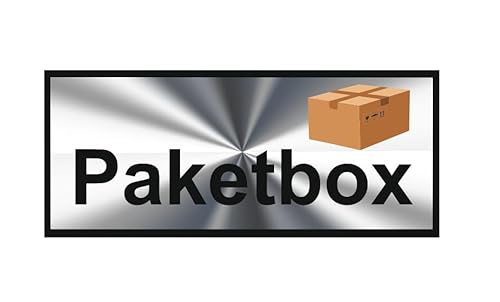 Paketbox Aufkleber zur Kennzeichnung Ihrer Paketbox in verschiedene Größen und Designs (RMw10/7) (chrom mit schwarzen Rand, 10cm Länge) von verkauflade by Chr/Su