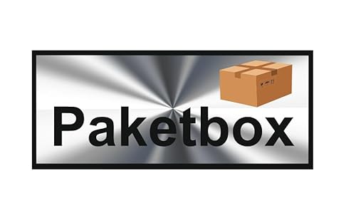 Paketbox Aufkleber zur Kennzeichnung Ihrer Paketbox in verschiedene Größen und Designs (RMw10/7) (chrom mit schwarzen Rand, 20cm Länge) von verkauflade by Chr/Su