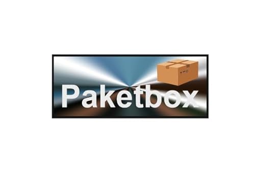 Paketbox Aufkleber zur Kennzeichnung Ihrer Paketbox in verschiedene Größen und Designs (RMw10/9) (silberblau mit schwarzen Rand, 15cm Länge) von verkauflade by Chr/Su