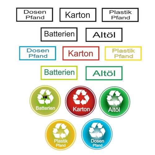 Recycling-Aufkleber Set zur Auswahl (RM16/2) von verkauflade by Chr/Su