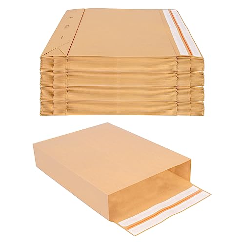 verpacking Faltentaschen 450 x 350 x 80 mm mit Klotzboden, doppelte Haftklebung und Aufreißfaden Versandtasche (100 Stück) von verpacking