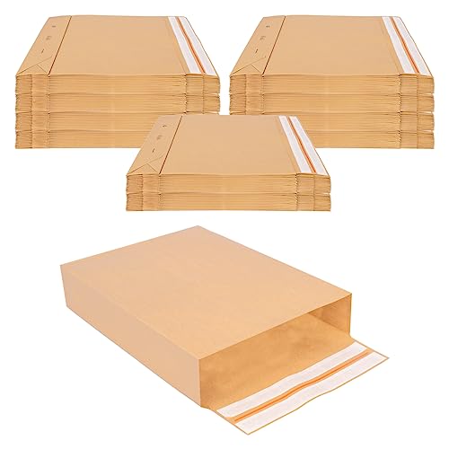 verpacking Faltentaschen 450 x 350 x 120 mm mit Klotzboden, doppelte Haftklebung und Aufreißfaden Versandtasche (200 Stück) von verpacking