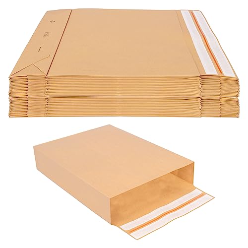 verpacking Faltentaschen 450 x 350 x 120 mm mit Klotzboden, doppelte Haftklebung und Aufreißfaden Versandtasche (50 Stück) von verpacking