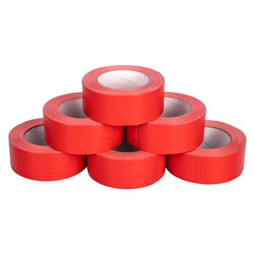 verpacking Premium Panzertape 50 m x 48 mm Rot Gewebeband Gaffa Tape Reparaturband hohe Klebekraft Klebeband mit Naturkautschuk-Kleber (6 Stück) von verpacking