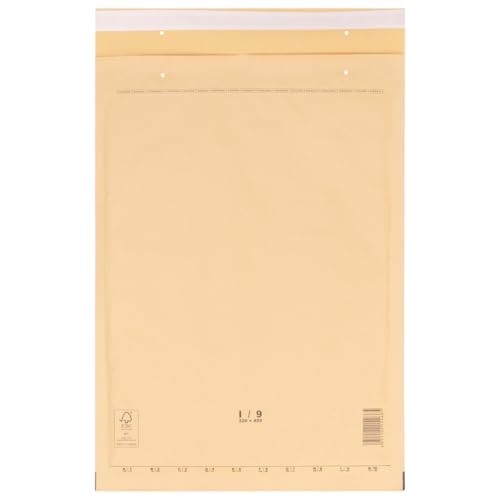 verpacking Luftpolstertaschen Versandtaschen Luftpolsterumschlag I9, Innenmaß 300 x 445 mm (Außenmaß 320 x 455 mm) Braun Polsterumschläge selbstklebend geeignet für DIN A3 (100 Stück) von verpacking