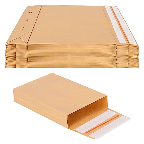 verpacking Faltentaschen 229 x 162 x 40 mm mit Klotzboden, doppelte Haftklebung und Aufreißfaden Versandtasche (50 Stück) von verpacking