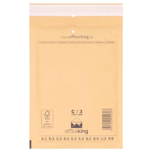 verpacking Luftpolstertaschen Versandtaschen Luftpolsterumschlag C3, Innenmaß 150 x 215 mm (Außenmaß 170 x 225 mm) Braun Polsterumschläge selbstklebend geeignet für DIN A5 B6+ (50 Stück) von verpacking