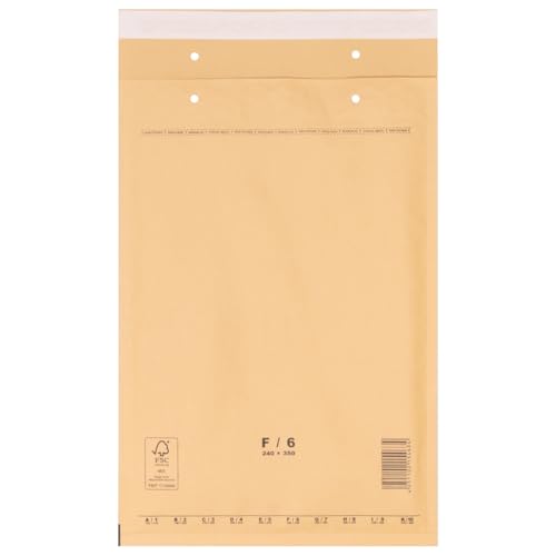 verpacking Luftpolstertaschen Versandtaschen Luftpolsterumschlag F6, Innenmaß 210 x 340 mm (Außenmaß 240 x 350 mm) Braun Polsterumschläge selbstklebend geeignet für DIN A4+ (100 Stück) von verpacking