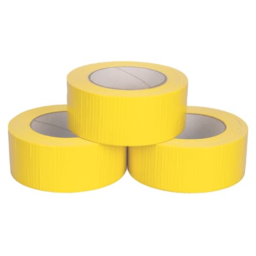 verpacking Premium Panzertape 50 m x 48 mm Gelb Gewebeband Gaffa Tape Reparaturband hohe Klebekraft Klebeband mit Naturkautschuk-Kleber (3 Stück) von verpacking