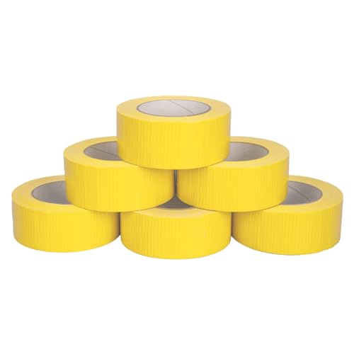 verpacking Premium Panzertape 50 m x 48 mm Gelb Gewebeband Gaffa Tape Reparaturband hohe Klebekraft Klebeband mit Naturkautschuk-Kleber (6 Stück) von verpacking