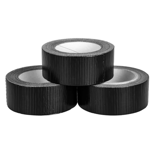 verpacking Premium Panzertape 50 m x 48 mm Schwarz Gewebeband Gaffa Tape Reparaturband hohe Klebekraft Klebeband mit Naturkautschuk-Kleber (3 Stück) von verpacking