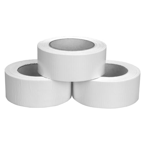 verpacking Premium Panzertape 50 m x 48 mm Weiß Gewebeband Gaffa Tape Reparaturband hohe Klebekraft Klebeband mit Naturkautschuk-Kleber (3 Stück) von verpacking