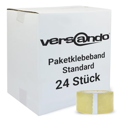 versando 24x Packband transparent 66m Klebeband zum Verpacken von Paketen + Kartons - starke Klebekraft 24 Rollen von versando