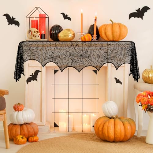 Halloween Tischdecke,1PCS Halloween Deko Spinnennetz,Halloween Deko,Halloween Deko Innen,Halloween Deko Outdoor,Halloween Dekoration,Deko Halloween,Tischdecke Halloween Deko,Tischdecke Aus Spitze von veyaltedl