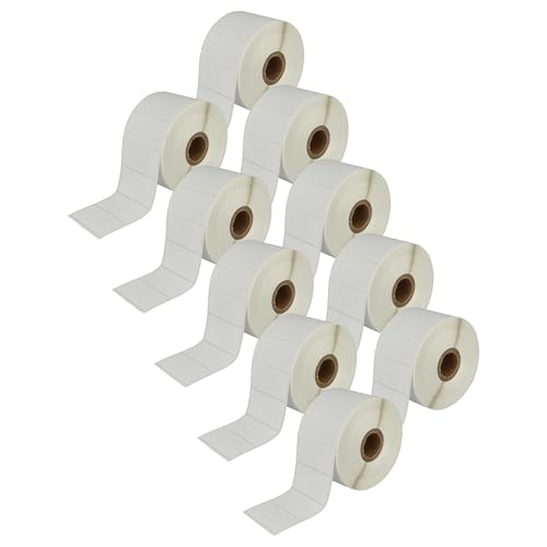 vhbw 10x Etiketten-Rolle 51mm x 26mm (1552 Etiketten) kompatibel mit Brother TD-2130, TD-4100N, TD-4100, TD-4000, TD-2130N Etiketten-Drucker von vhbw