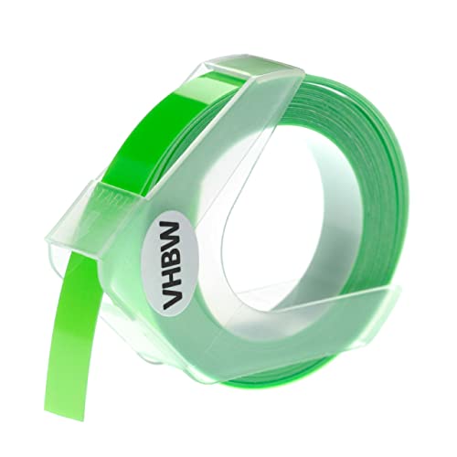 vhbw 1x 3D Prägeband-Schriftband-Kassette kompatibel mit Dymo Omega Home S0717930 Etiketten-Drucker 3m x 9mm Weiß auf Neon-Grün von vhbw
