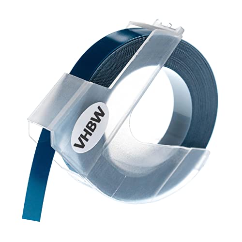vhbw 1x 3D Prägeband-Schriftband-Kassette kompatibel mit Dymo Organizer Xpress 12965 Etiketten-Drucker 3m x 9mm Weiß auf Dunkelblau von vhbw