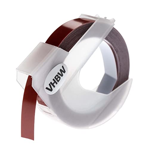 vhbw 1x 3D Prägeband-Schriftband-Kassette kompatibel mit Dymo Xpress Pro 12966 Etiketten-Drucker 3m x 9mm Weiß auf Kastanienbraun von vhbw