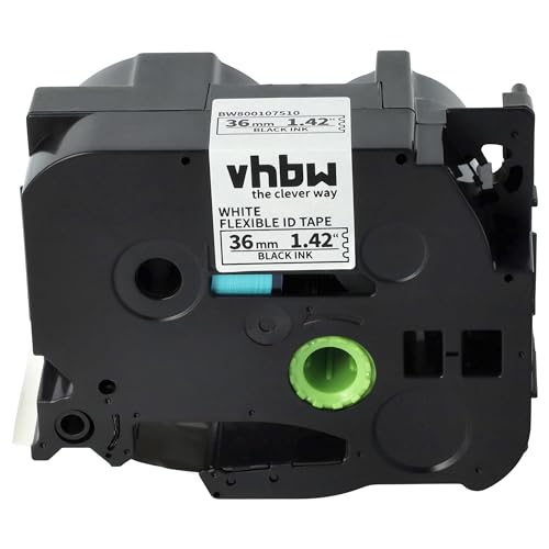 vhbw 1x Schriftband-Kassette Ersatz für Brother TZ-FX261, TZE-FX261 für Etiketten-Drucker 36mm Schwarz auf Weiß, Flexibel von vhbw