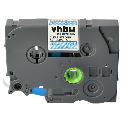 vhbw 1x Schriftband-Kassette Ersatz für Brother TZE-113 für Etiketten-Drucker 6mm Blau auf Transparent von vhbw