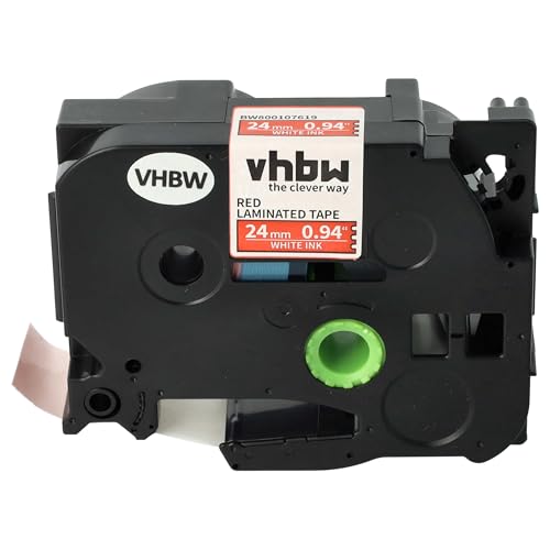 vhbw 1x Schriftband-Kassette Ersatz für Brother TZE-455, TZ-455 für Etiketten-Drucker 24mm Weiß auf Rot von vhbw