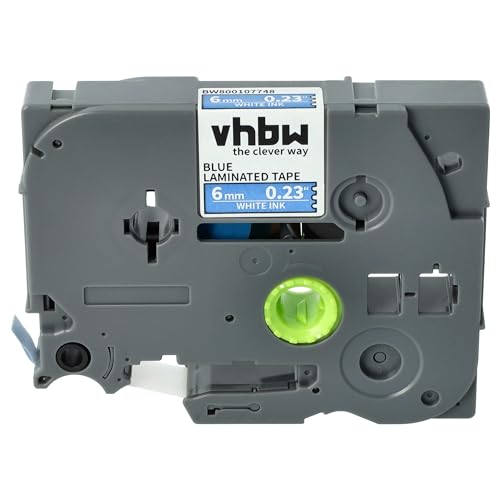 vhbw 1x Schriftband-Kassette Ersatz für Brother TZE-515 für Etiketten-Drucker 6mm Weiß auf Blau von vhbw