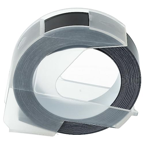 vhbw 3D Prägeband-Schriftband-Kassette kompatibel mit Dymo Rhino M1011 Etiketten-Drucker 12mm Weiß auf Schwarz von vhbw