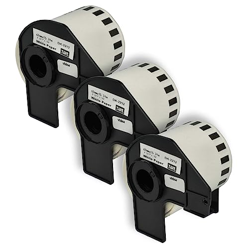 vhbw 3x Set Etiketten-Rolle 62mm x 15,24m kompatibel mit Brother P-Touch QL-580, QL-580N, QL-650, QL-650TD, QL-700, QL-710 Etiketten-Drucker von vhbw