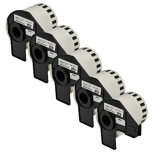 vhbw 5x Set Etiketten-Rolle 62mm x 15,24m Ersatz für Brother DK-22212 für Etiketten-Drucker von vhbw