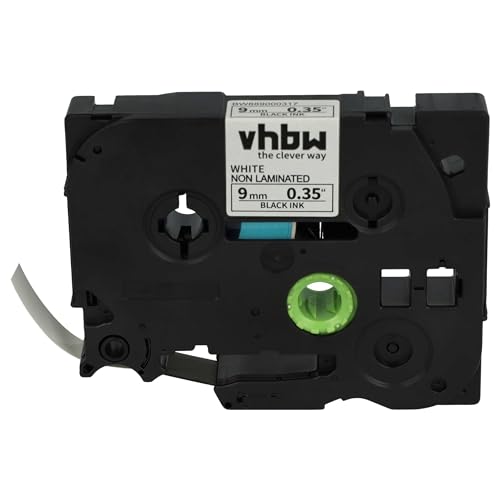 vhbw Schriftband-Kassette kompatibel mit Brother P-Touch 550, 3600, 350, 340, 540, 900, 500-Serie Etiketten-Drucker 9mm Schwarz auf Weiß, Kunststoff vhbw Schriftband-Kassette kompatibel mit Brother P-Touch 550, 3600, 350, 340, 540, 900, 500-Serie Etiketten-Drucker 9mm Schwarz auf Weiß, Kunststoff von vhbw