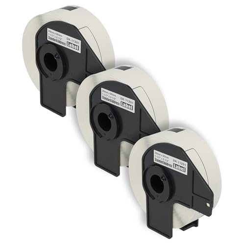 vhbw Set 3x Etiketten-Rolle 29mm x 90mm kompatibel mit Brother PT QL-800, QL-820NWB, QL-810W, QL720NW Etiketten-Drucker von vhbw