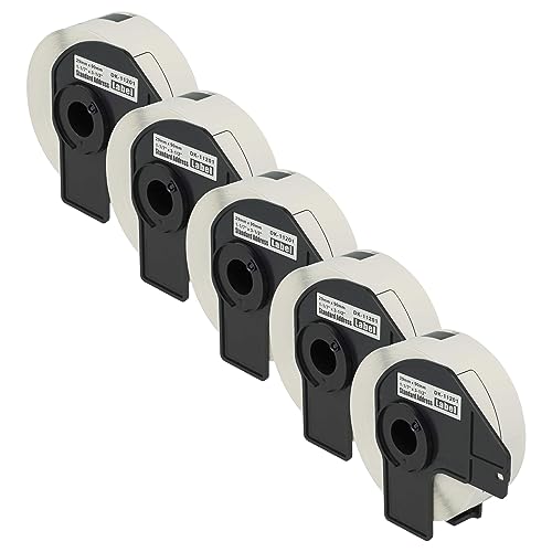 vhbw Set 5x Etiketten-Rolle 29mm x 90mm Ersatz für Brother DK-11201 für Etiketten-Drucker von vhbw