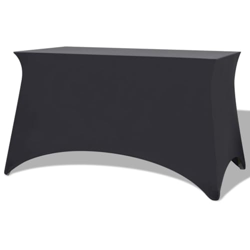 vidaXL 2X Stretch-Tischhusse Stehtischhusse Schonbezug 120x60,5x74 cm Anthrazit von vidaXL