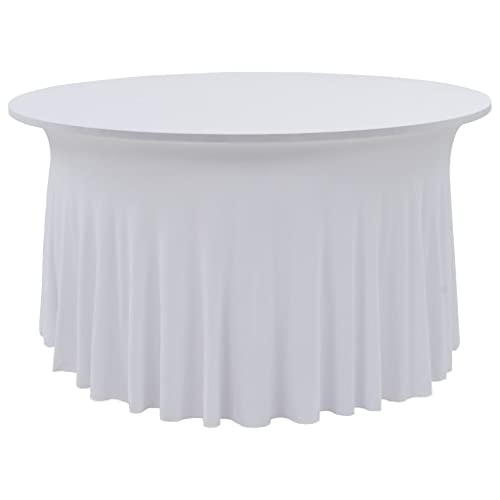 vidaXL 2X Stretch Tischhusse Weiß 150x74cm Stretchhusse Tischdecke Tisch Husse von vidaXL