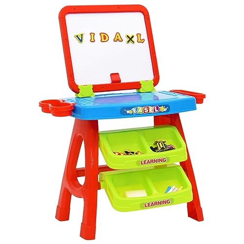 vidaXL 3-1 Staffelei Lernpult für Kinder Doppelseitig Kreidetafel Whiteboard Kindertafel Magnettafel Spieltafel Standtafel Zeichentisch von vidaXL