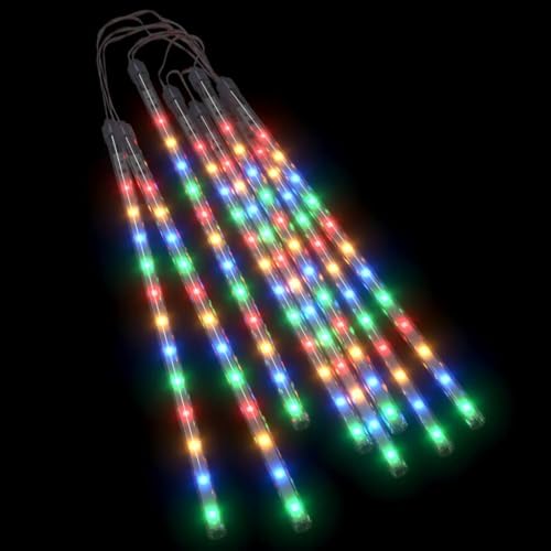 vidaXL 8x Meteorlichter Lichterregen Lichterkette Meteorschauer Weihnachtsdekoration Weihnachten Deko 30cm Bunt 192 LEDs Indoor Outdoor von vidaXL