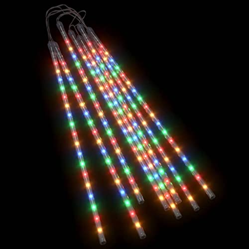 vidaXL 8X Meteorlichter Lichterregen Lichterkette Meteorschauer Weihnachtsdekoration Weihnachten Deko 50cm Bunt 288 LEDs Indoor Outdoor von vidaXL