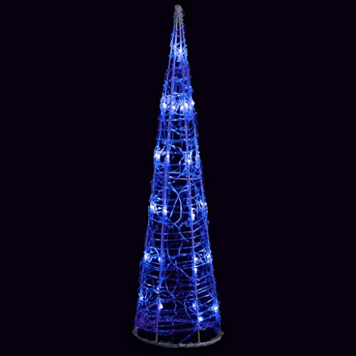 vidaXL LED Leuchtkegel Acryl Deko Pyramide Weihnachtsbeleuchtung Weihnachtsdeko Weihnachten Dekorationsleuchte Lichterpyramide Blau 60cm von vidaXL