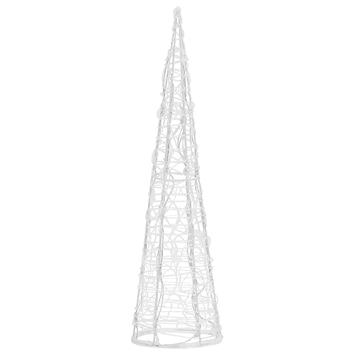 vidaXL LED Leuchtkegel Acryl Deko Pyramide Weihnachtsbeleuchtung Weihnachtsdeko Weihnachten Dekorationsleuchte Lichterpyramide Warmweiß 60cm von vidaXL