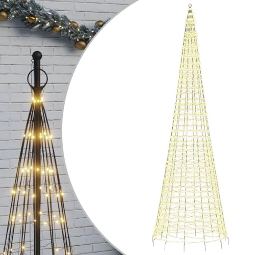 vidaXL LED-Weihnachtsbaum für Fahnenmast 1534 LEDs Warmweiß 500 cm von vidaXL