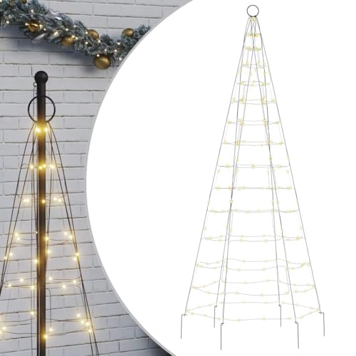 vidaXL LED-Weihnachtsbaum für Fahnenmast 200 LEDs Warmweiß 180 cm von vidaXL