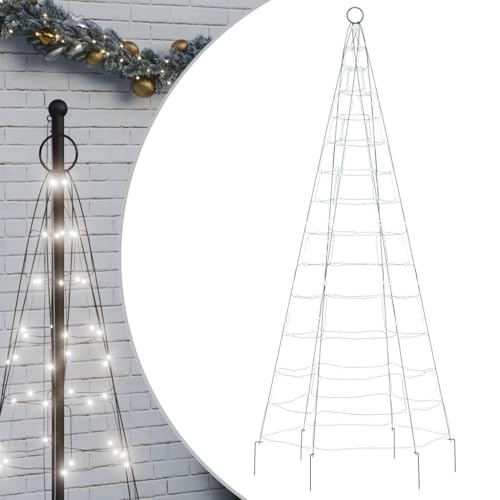 vidaXL LED-Weihnachtsbaum für Fahnenmast 200 LEDs Kaltweiß 180 cm von vidaXL