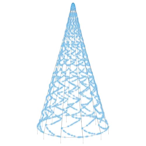 vidaXL LED Weihnachtsbaum für Fahnenmast Tannenbaum Lichterbaum Weihnachtsdeko Beleuchtung Außen Beleuchtet Lichterkette Blau 3000 LEDs 800cm von vidaXL