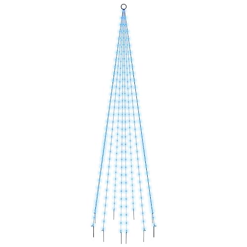 vidaXL LED Weihnachtsbaum für Fahnenmast Tannenbaum Lichterbaum Weihnachtsdeko Beleuchtung Außen Beleuchtet Lichterkette Blau 310 LEDs 300cm von vidaXL