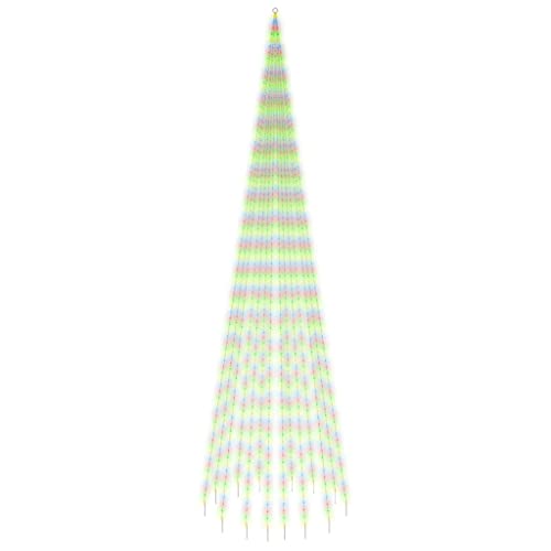 vidaXL LED Weihnachtsbaum für Fahnenmast Tannenbaum Lichterbaum Weihnachtsdeko Beleuchtung Außen Beleuchtet Lichterkette Mehrfarbig 1134 LEDs 800cm von vidaXL