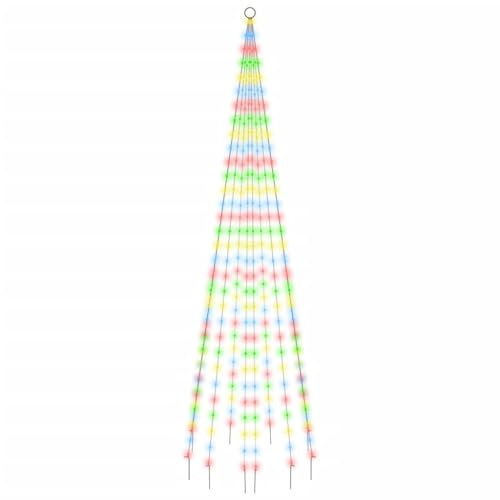 vidaXL LED Weihnachtsbaum für Fahnenmast Tannenbaum Lichterbaum Weihnachtsdeko Beleuchtung Außen Beleuchtet Lichterkette Mehrfarbig 310 LEDs 300cm von vidaXL