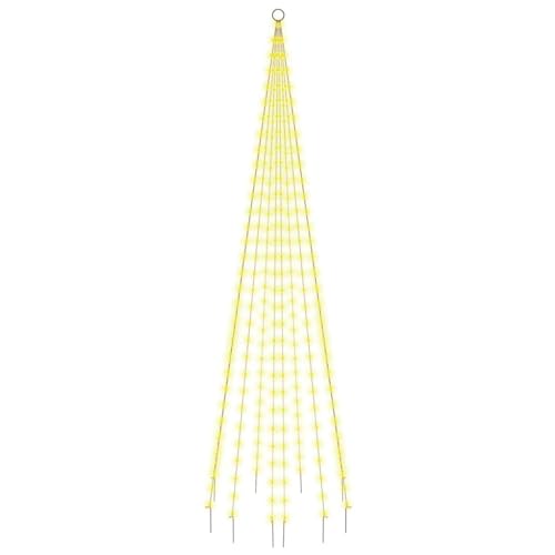 vidaXL LED Weihnachtsbaum für Fahnenmast Tannenbaum Lichterbaum Weihnachtsdeko Beleuchtung Außen Beleuchtet Lichterkette Warmweiß 310 LEDs 300cm von vidaXL