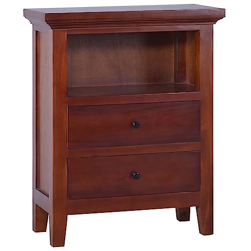 vidaXL Massivholz Beistellschrank Schrank Seitenschrank Sideboard Anrichte Wohnzimmermöbel Kommode Klassisch Braun 60x30x75cm Mahagoni Holz von vidaXL