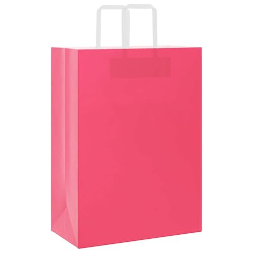 vidaXL Papiertragetaschen 50 Stk., Papiertüten mit Henkeln, Kraftpapiertüten, Geschenktüten für Einkaufen Hochzeiten Verpackungen Partys Geburtstag Weihnachten, Rosa 32x17x44cm von vidaXL